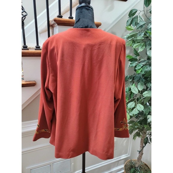 VTG Bob Mackie Solid Polyester Long Sleeve Buttons Front Jacket Blazer Size 1X - Picture 6 of 11